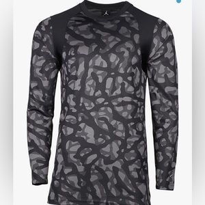 Nike Air Jordan Navy Blue/ Gray Mens Long Sleeve Large dri fit